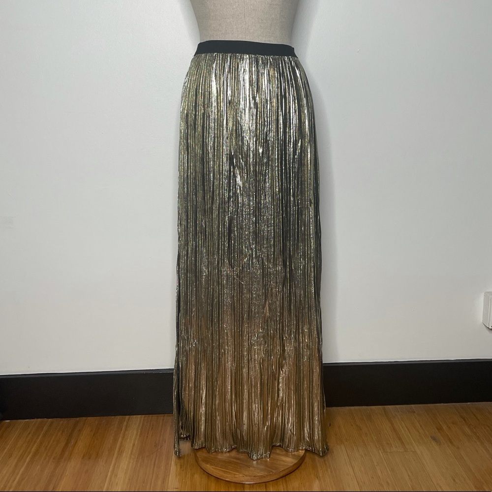 Nasty gal gold lame maxi skirt.  Size S